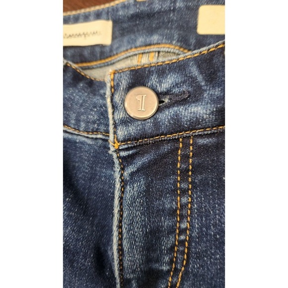 Pilcro and the Letterpress Womens Distressed Dark Wash Script Skinny Jeans Sz 25 - Picture 10 of 10